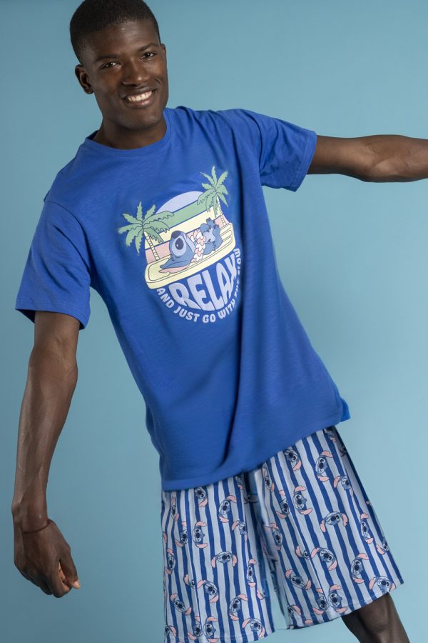 DISNEY Pijama Manga Corta Stitch Waves para Hombre talla xl