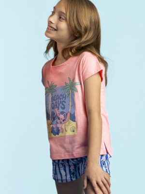 pijama disney de niña modelo stitch beach days