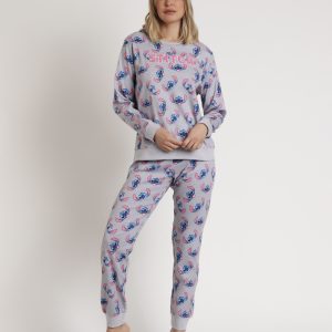 DISNEY Pijama Manga Larga Estampado Stitch Faces para Mujer modelo 62674
