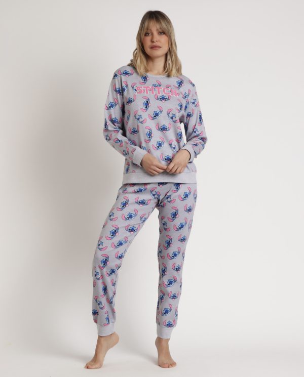 DISNEY Pijama Manga Larga Estampado Stitch Faces para Mujer modelo 62674