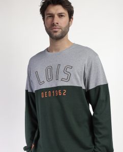 Pijama Lois modelo 63153 – Diseño moderno y exclusivo en verde oscuro y gris, tejido suave, cómodo y duradero, perfecto para el descanso diario con estilo auténtico - Imagen 2