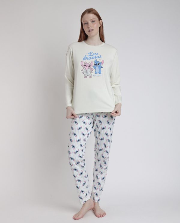 Pijama de Mujer Disney Stitch “Less Dramas” de Admas  | Comodidad, Dulzura y Diversión para tus Noches modelo 63315