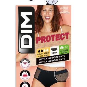 Culotte menstrual de algodón orgánico y encaje Negro Flujo medio Dim Protect modelo bz4 talla l