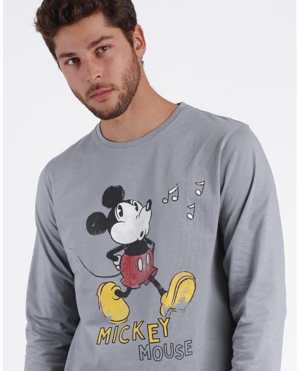 pijama de hombre disney manga larga mickey modelo 60691 talla m y xl - Imagen 3