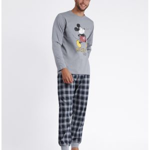 pijama de hombre disney manga larga mickey modelo 60691 talla m y xl
