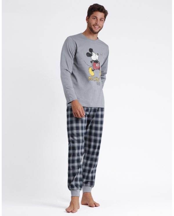 pijama de hombre disney manga larga mickey modelo 60691 talla m y xl