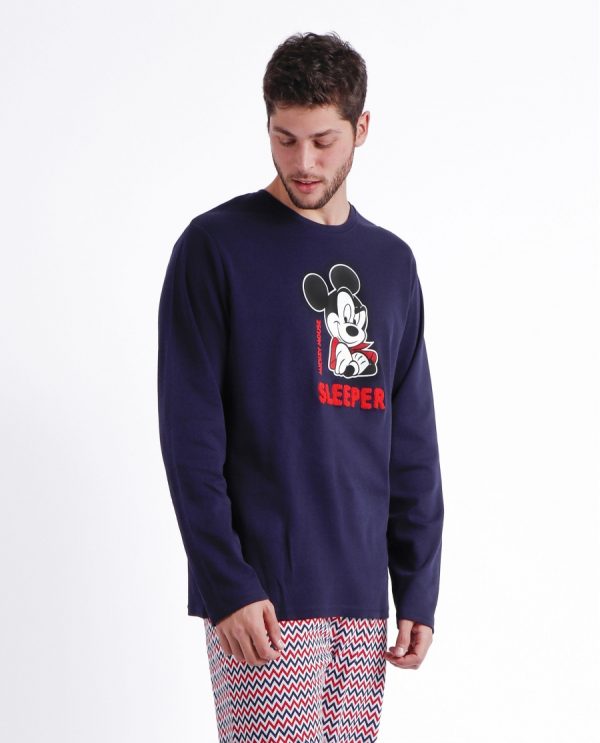 pijama disney hombre manga larga mickey modelo 60690 talla m