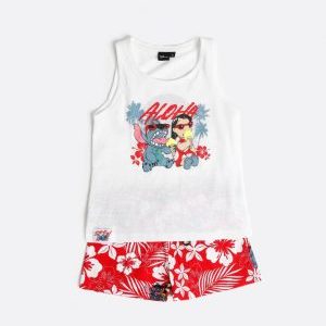 DISNEY Pijama Sin Mangas Lilo & Stitch para Niña ,