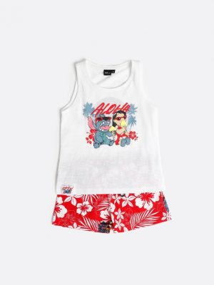 DISNEY Pijama Sin Mangas Lilo & Stitch para Niña ,
