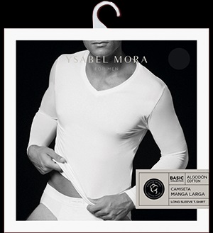 Camiseta interior hombre Ysabel Mora manga larga V modelo 20101 - Imagen 2