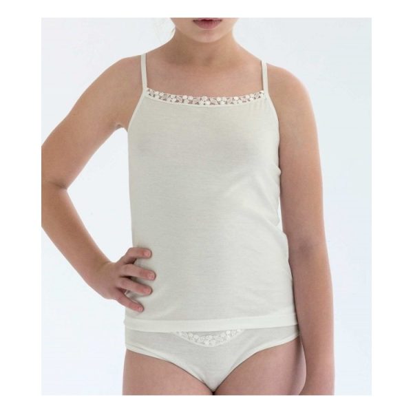 Muda de comunión niña modelo 2323 blanco y marfil - Imagen 2