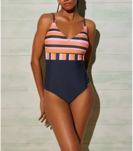 Bañador rayas multicolor mujer