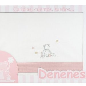 Juego de Sábanas Denenes Hogar Modelo Oso: Dulces Sueños en Rosa y Celeste