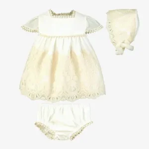 Vestido Ceremonia Bebé Miranda Marfil con Capota y Braguita modelo 390032