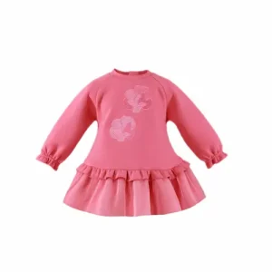 Vestido Rosa de Niña Miranda con Flores (Ref. 360142)