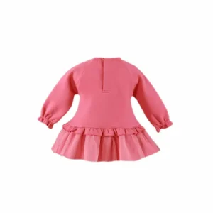Vestido rosa volantes bebé